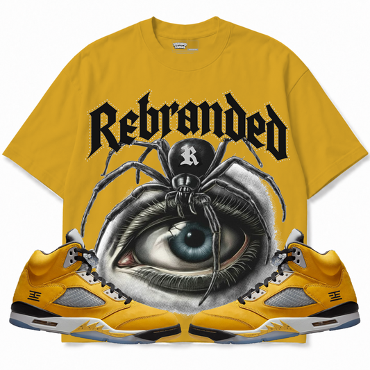 Rebranded Studios apparel — front styled with matching sneakers