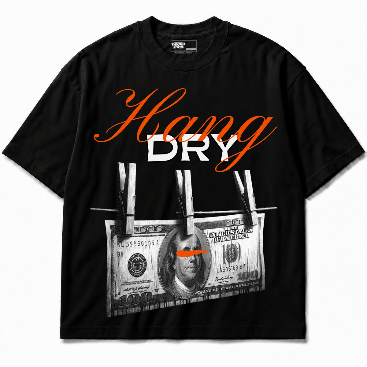 Rebranded Studios apparel — front without sneakers