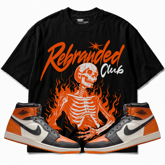 Rebranded Studios apparel — front styled with matching sneakers