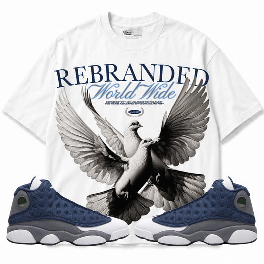 Rebranded Studios apparel — front styled with matching sneakers
