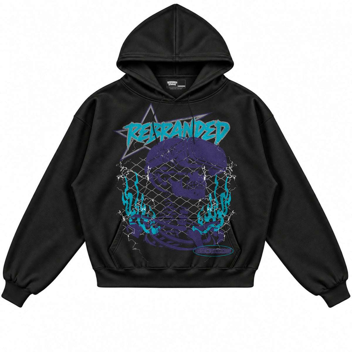 Rebranded Studios apparel — front without sneakers