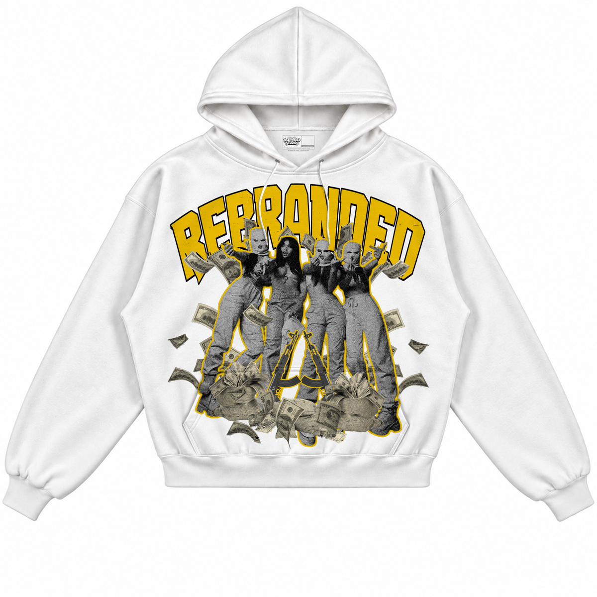 Rebranded Studios apparel — front without sneakers