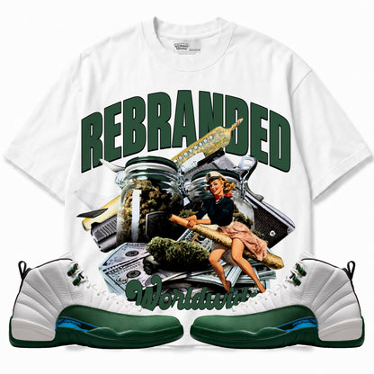 Rebranded Studios apparel — front styled with matching sneakers