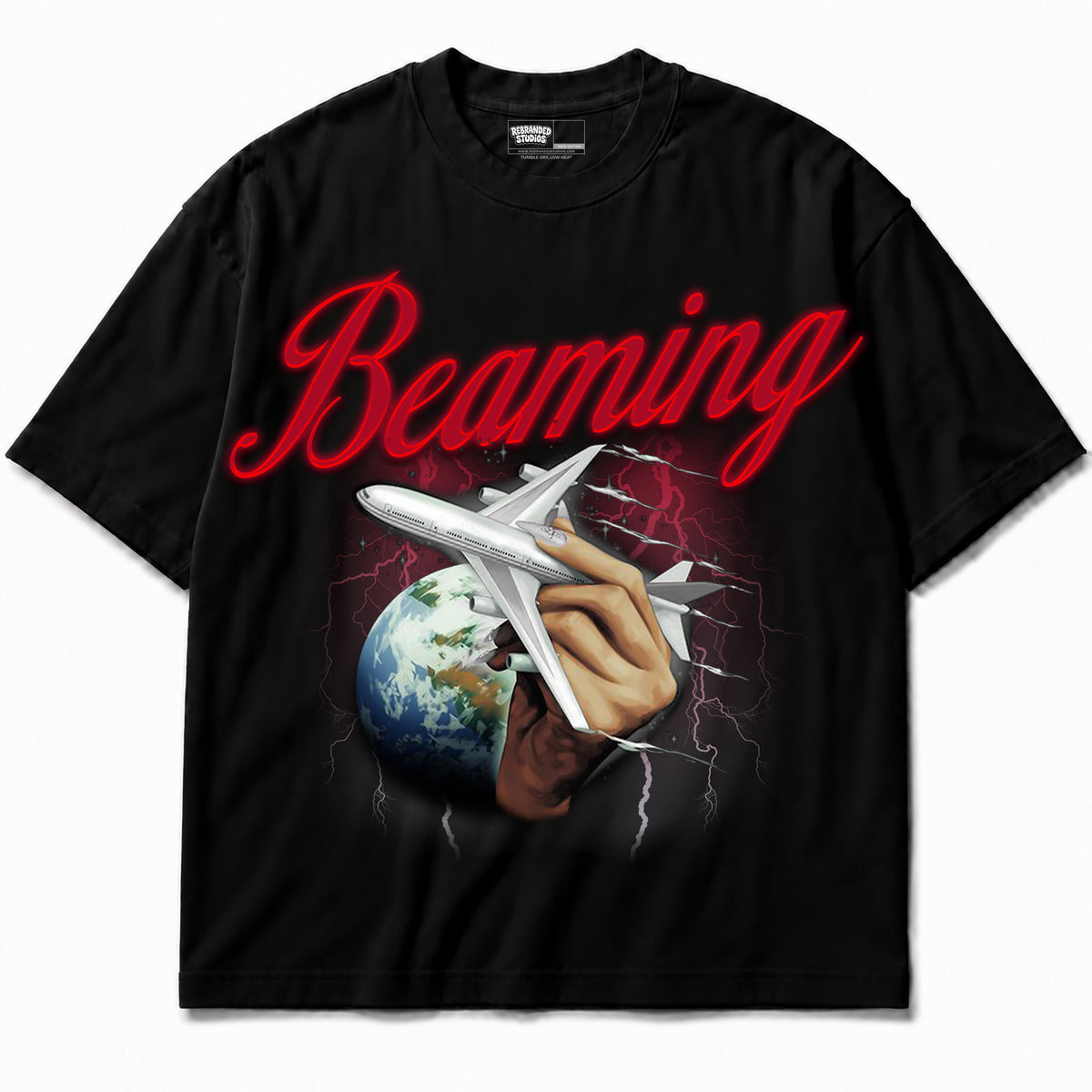 Rebranded Studios apparel — front without sneakers