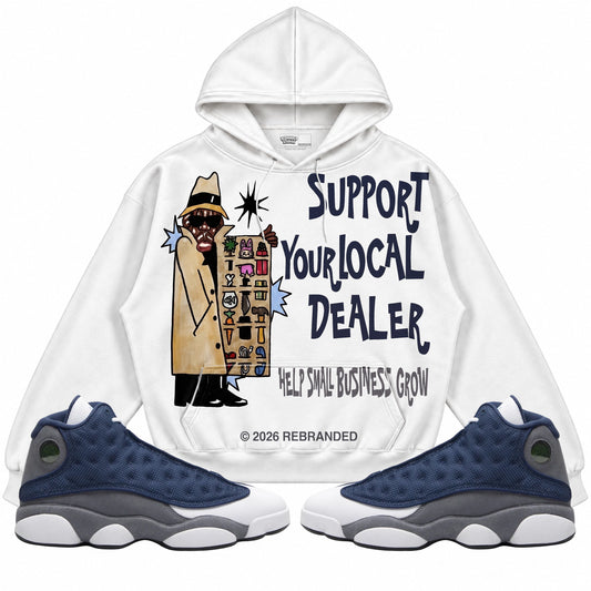 Rebranded Studios apparel — front styled with matching sneakers