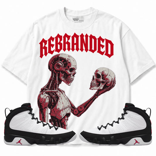Rebranded Studios apparel — front styled with matching sneakers