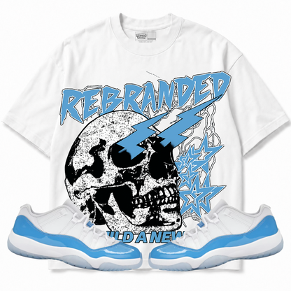 Rebranded Studios apparel — front styled with matching sneakers
