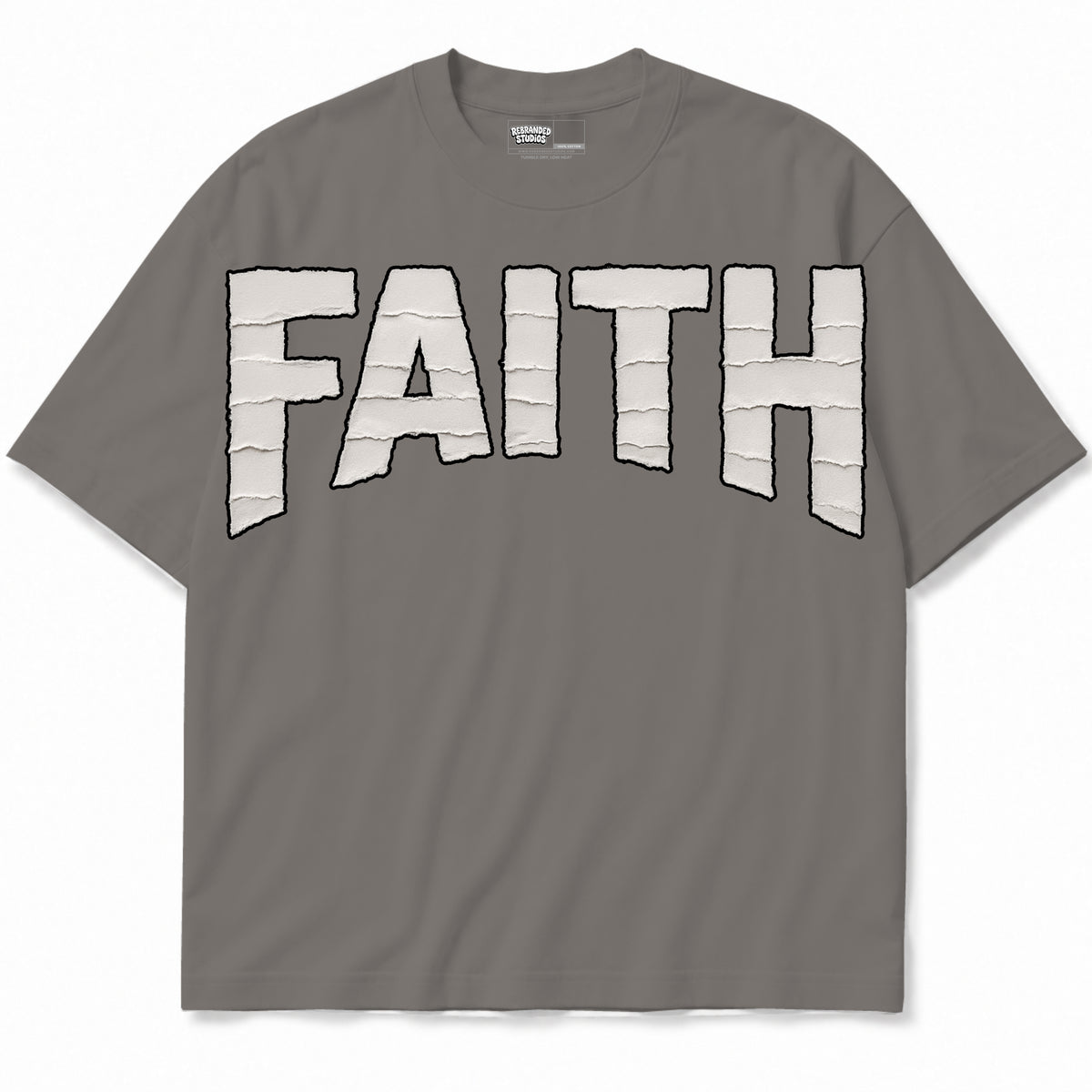 Rebranded Studios apparel — front without sneakers