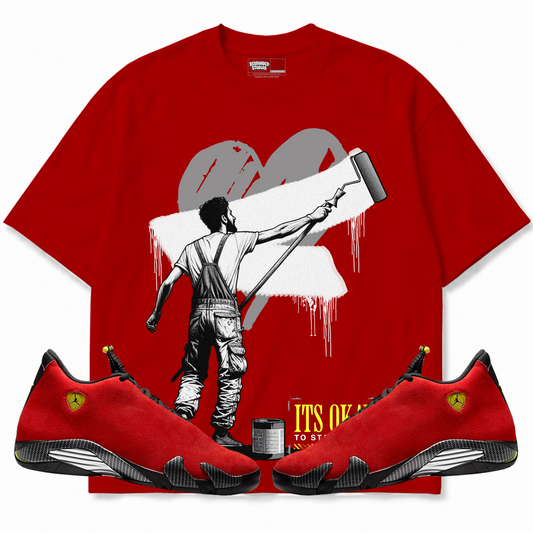 Rebranded Studios apparel — front styled with matching sneakers