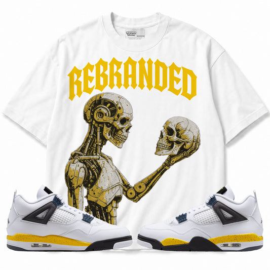 Rebranded Studios apparel — front styled with matching sneakers