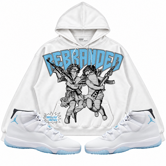 Rebranded Studios apparel — front styled with matching sneakers