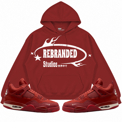 Rebranded Studios apparel — front styled with matching sneakers
