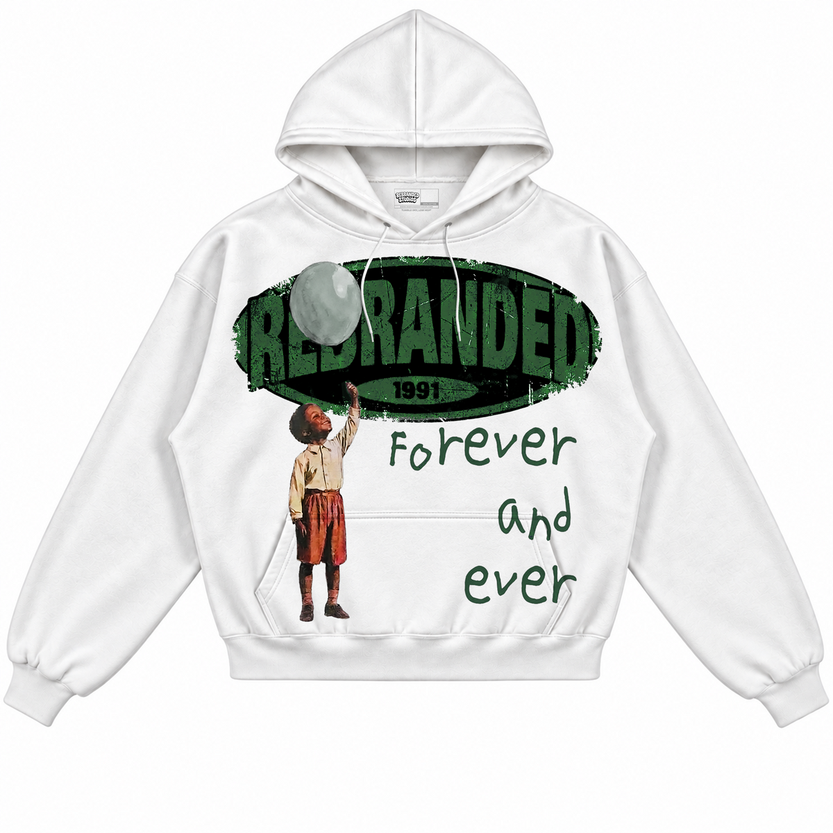Rebranded Studios apparel — front without sneakers