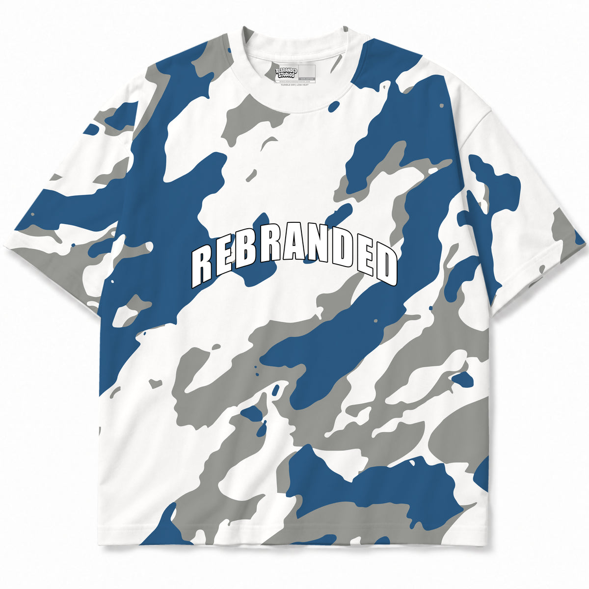 Rebranded Studios apparel — front without sneakers