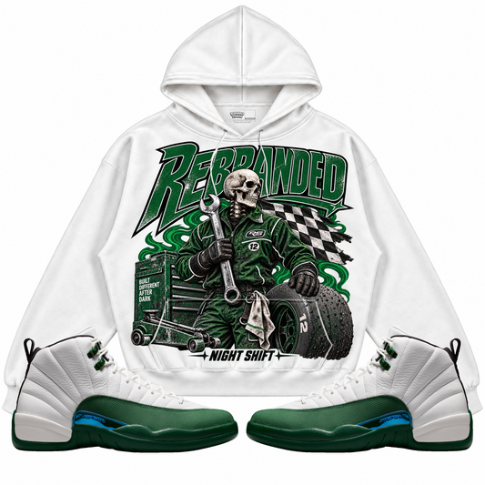 Rebranded Studios apparel — front styled with matching sneakers