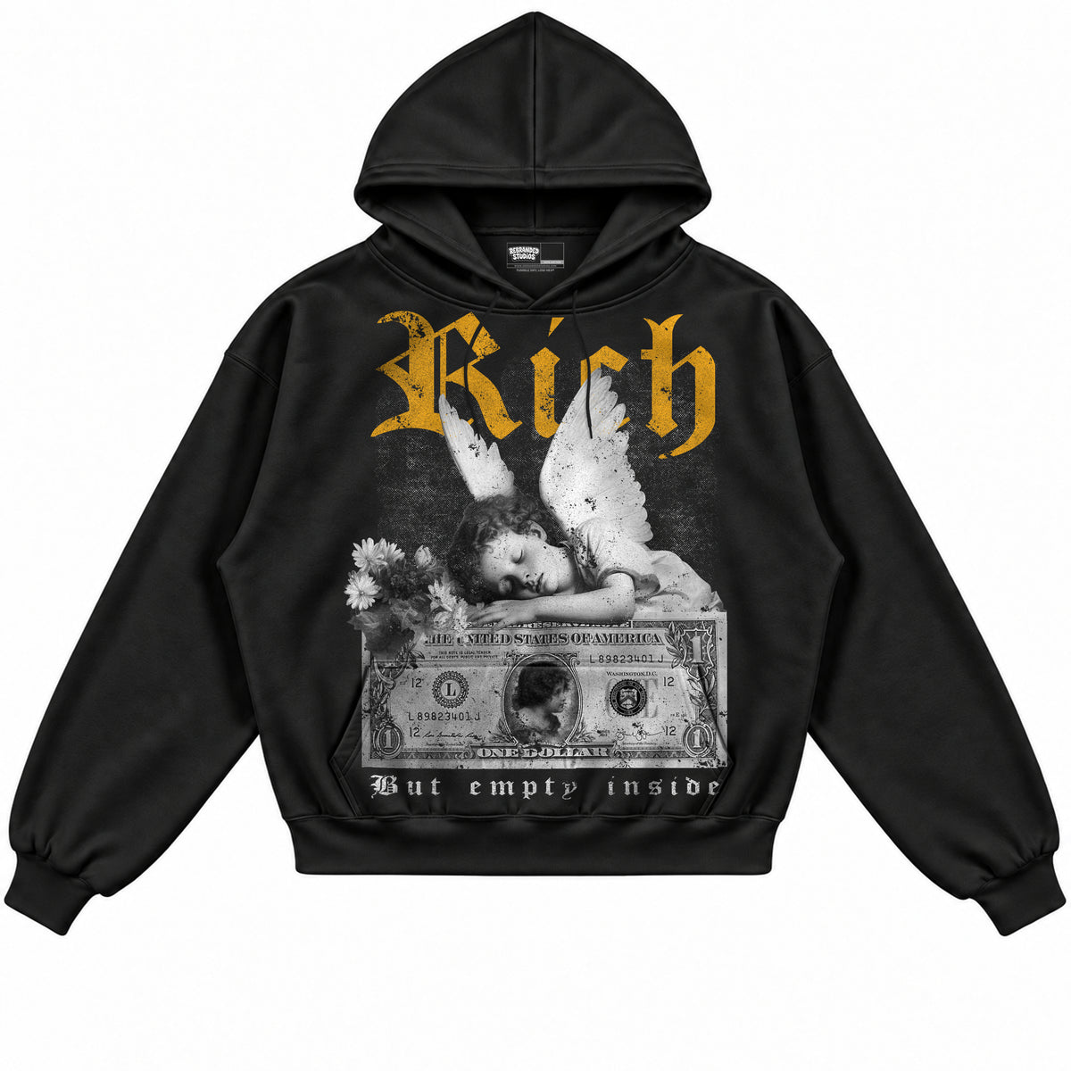 Rebranded Studios apparel — front without sneakers