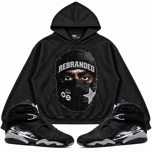 Rebranded Studios apparel — front styled with matching sneakers