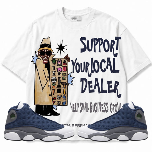 Rebranded Studios apparel — front styled with matching sneakers