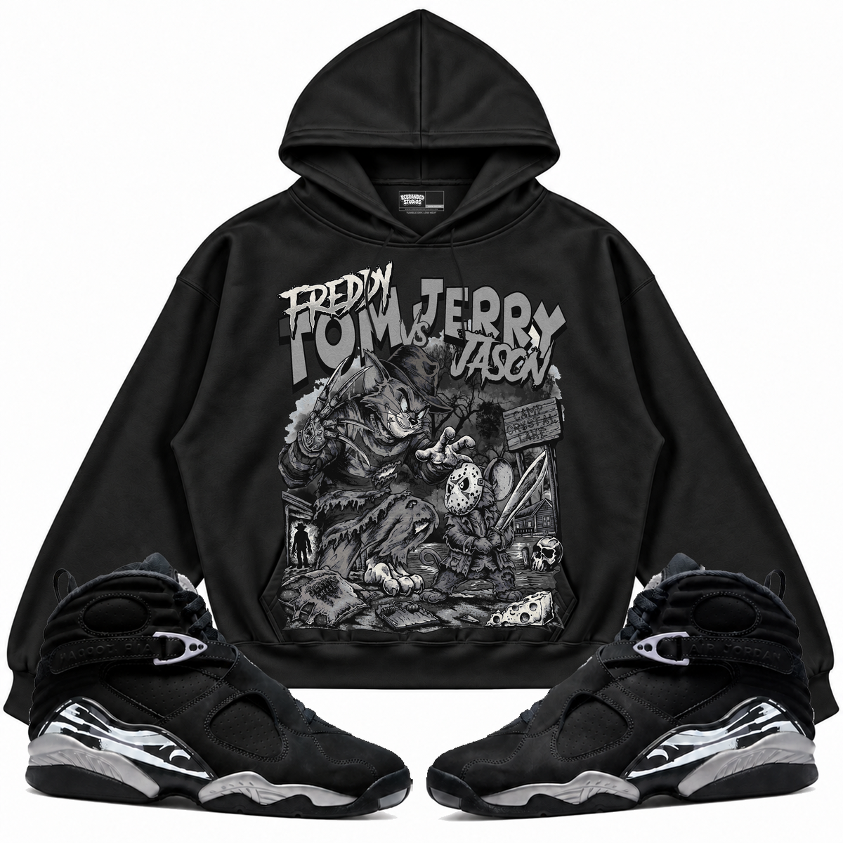 Rebranded Studios apparel — front styled with matching sneakers