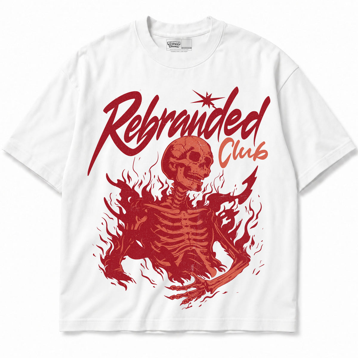 Rebranded Studios apparel — front without sneakers