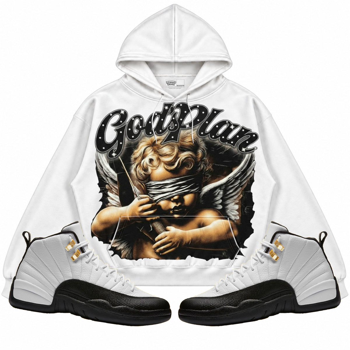 Rebranded Studios apparel — front styled with matching sneakers