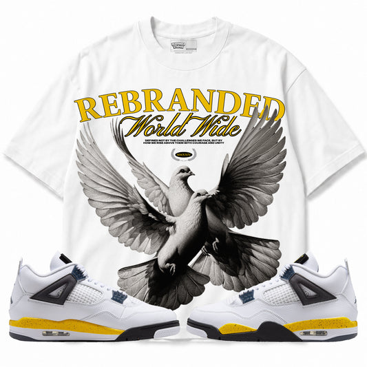 Rebranded Studios apparel — front styled with matching sneakers