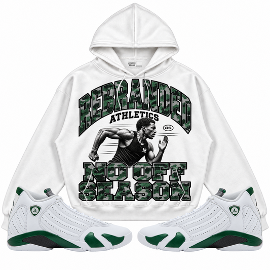 Rebranded Studios apparel — front styled with matching sneakers
