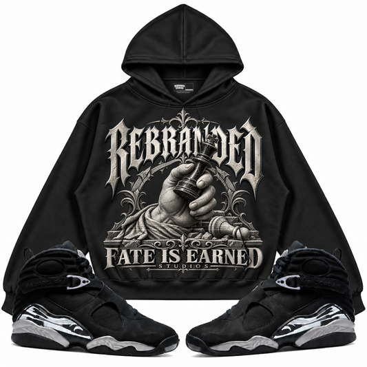 Rebranded Studios apparel — front styled with matching sneakers