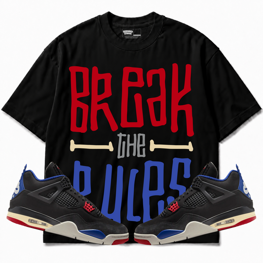Rebranded Studios apparel — front styled with matching sneakers