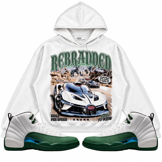 Rebranded Studios apparel — front styled with matching sneakers