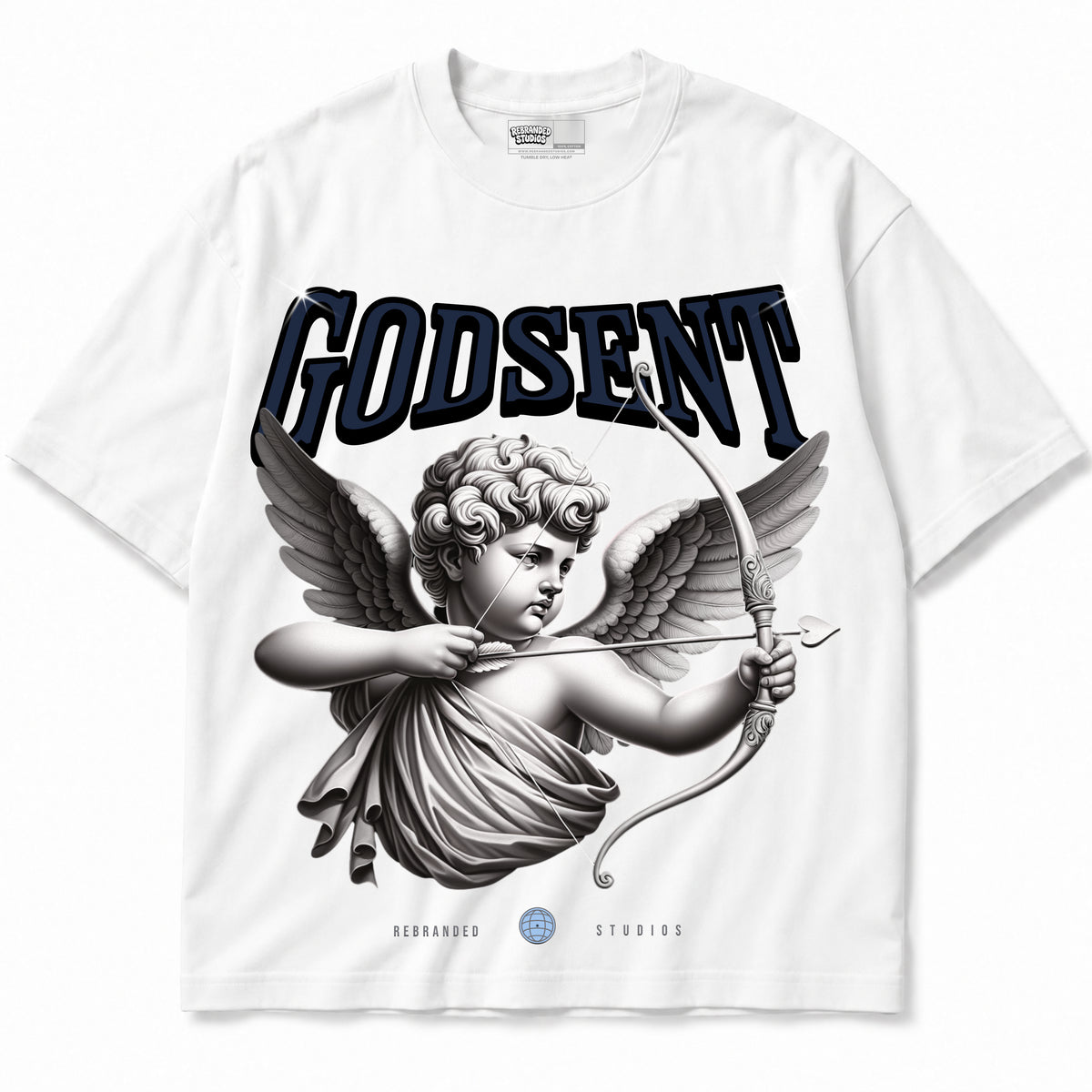 Rebranded Studios apparel — front without sneakers