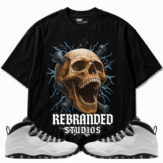 Rebranded Studios apparel — front styled with matching sneakers