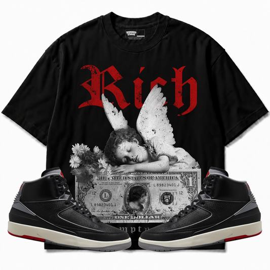 Rebranded Studios apparel — front styled with matching sneakers