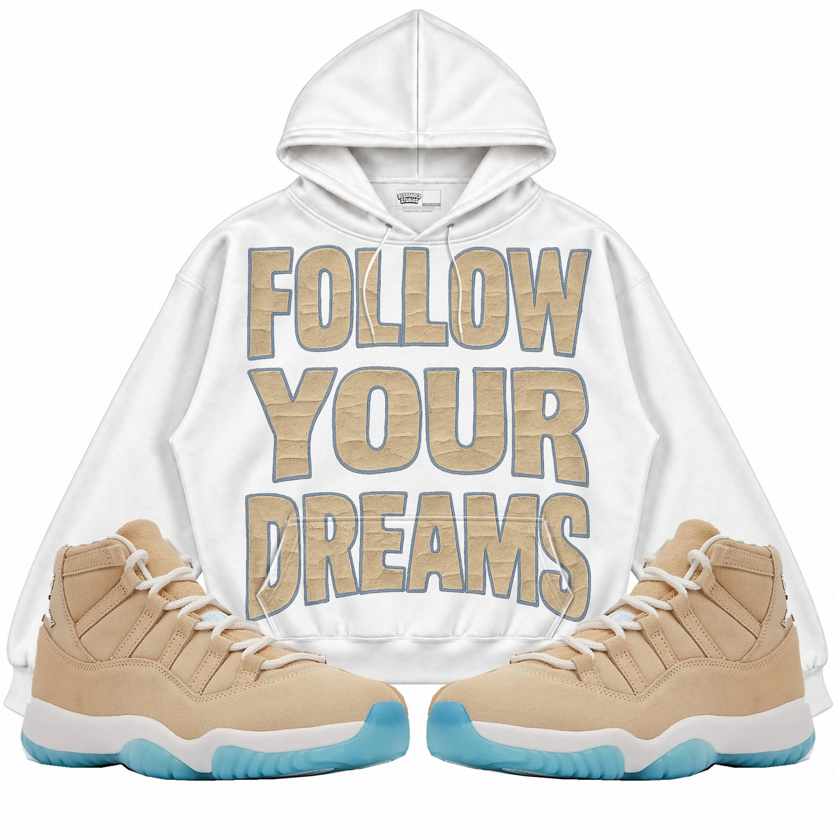 Rebranded Studios apparel — front styled with matching sneakers