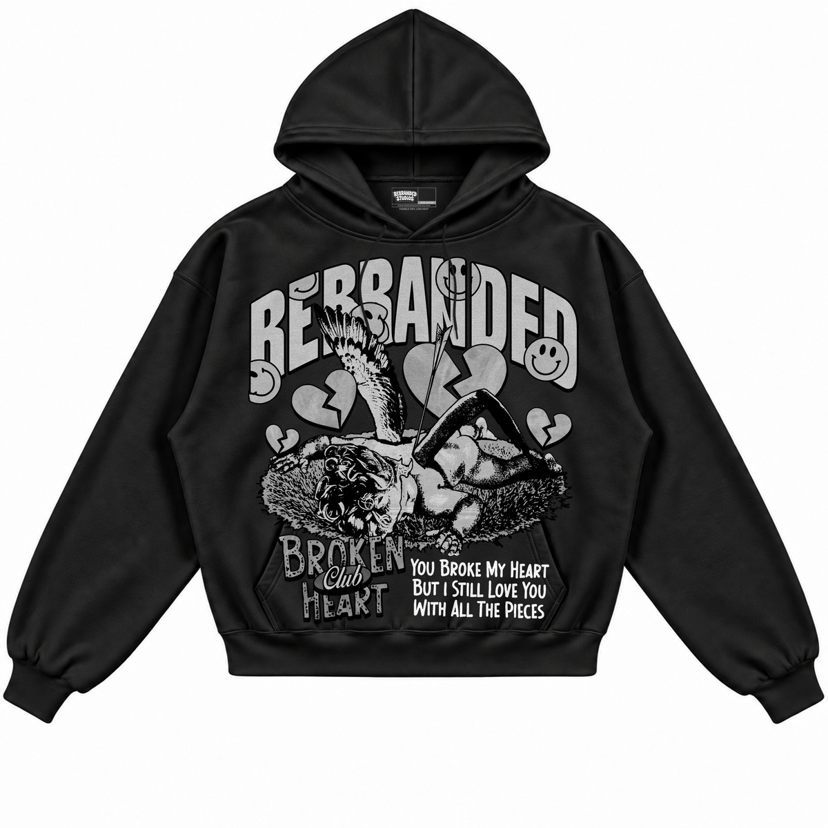 Rebranded Studios apparel — front without sneakers