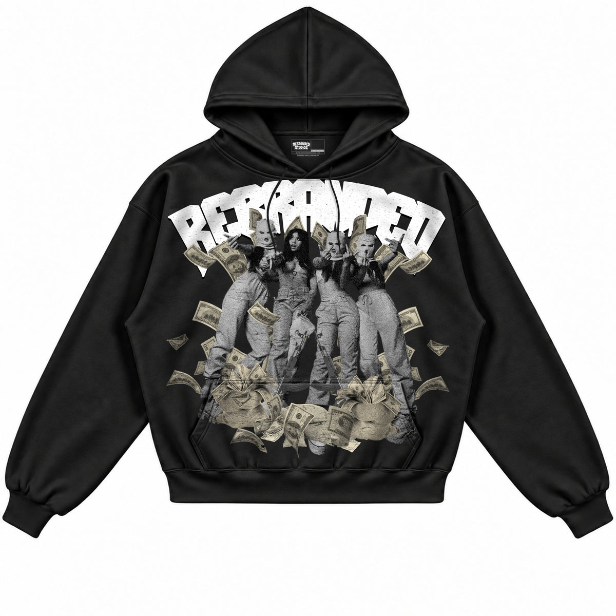 Rebranded Studios apparel — front without sneakers