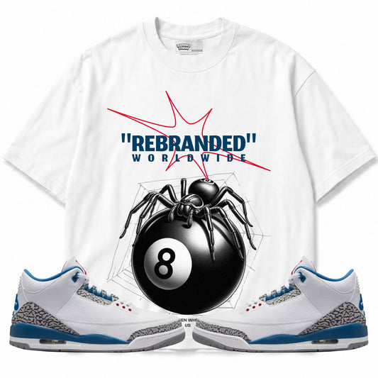 Rebranded Studios apparel — front styled with matching sneakers