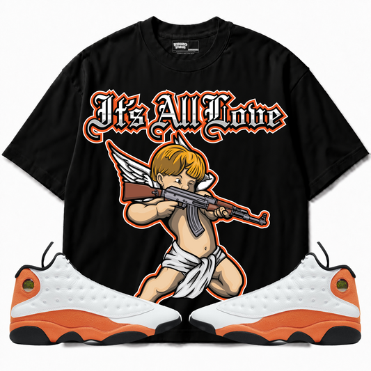 Rebranded Studios apparel — front styled with matching sneakers
