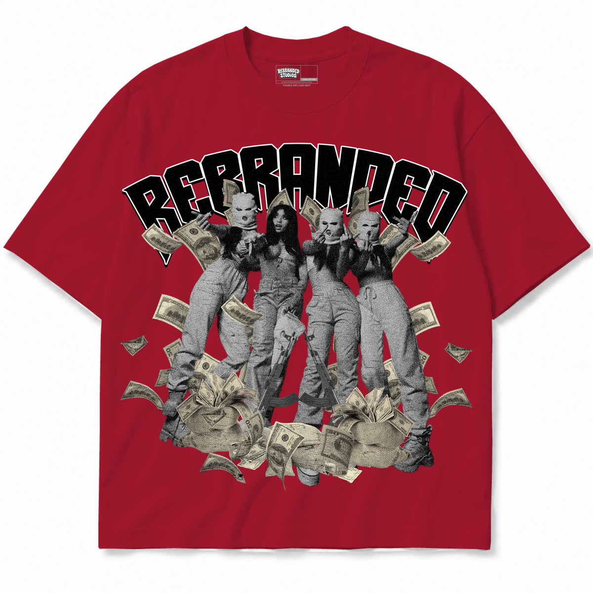 Rebranded Studios apparel — front without sneakers