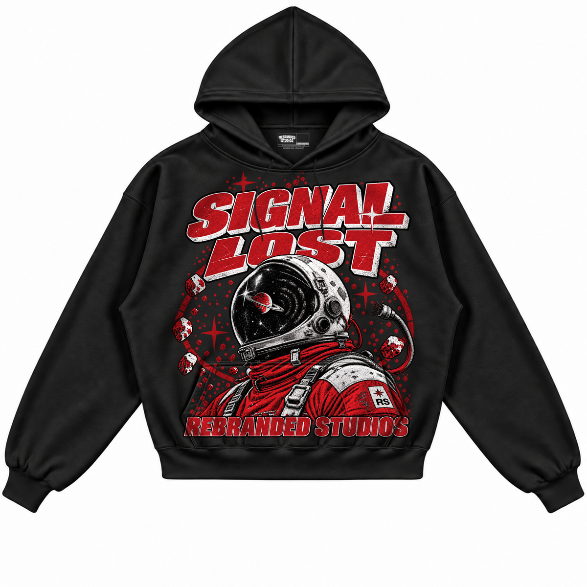 Rebranded Studios apparel — front without sneakers