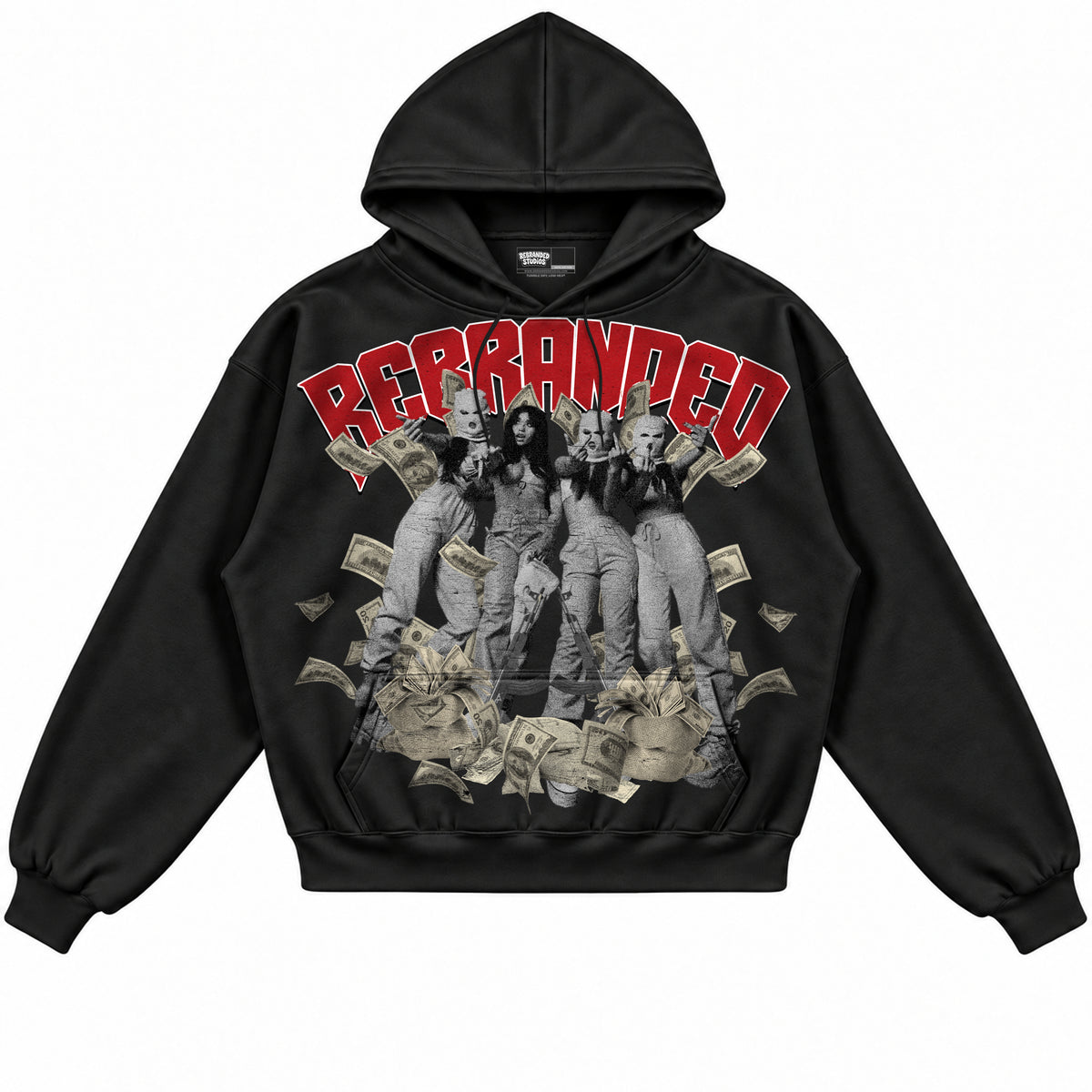 Rebranded Studios apparel — front without sneakers