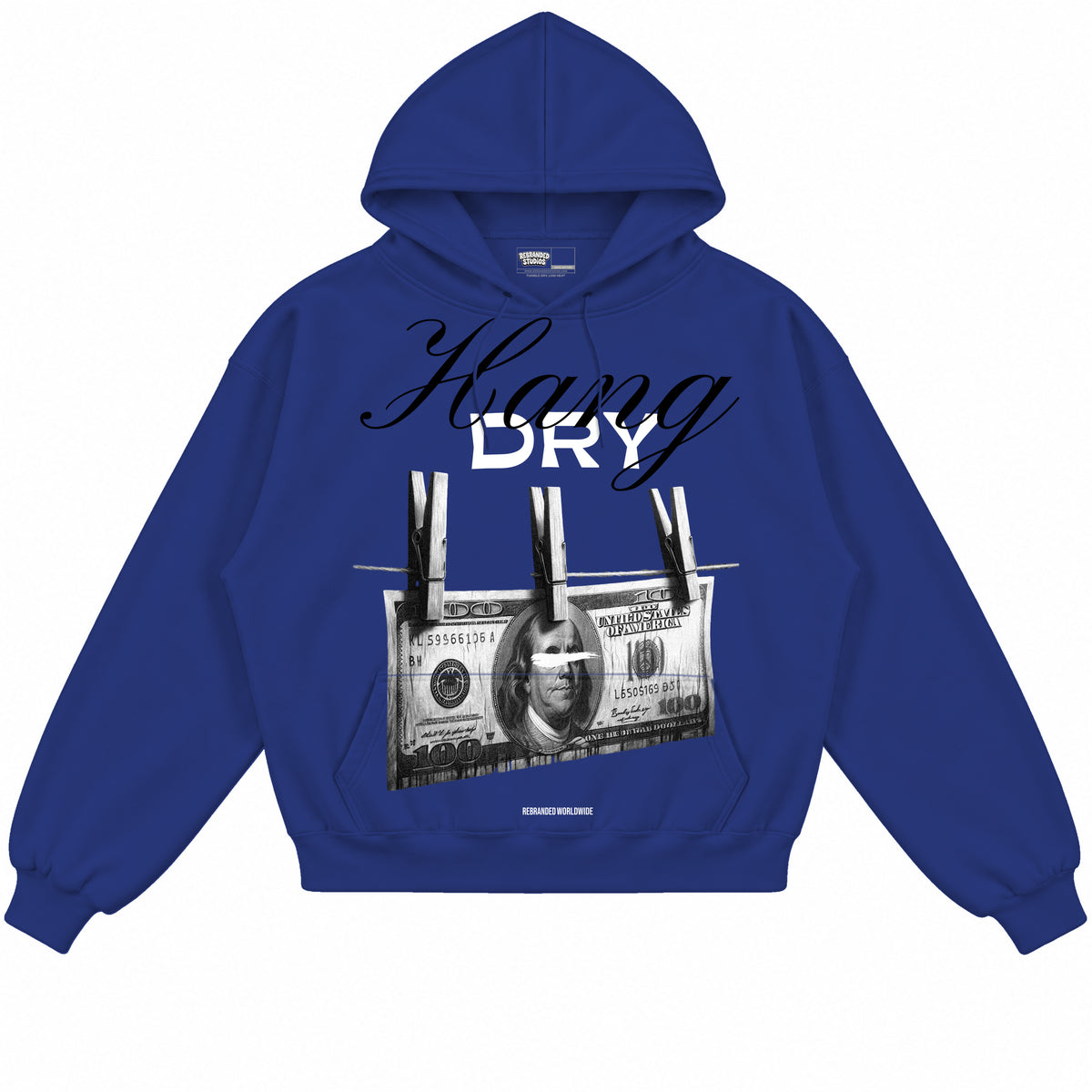 Rebranded Studios apparel — front without sneakers