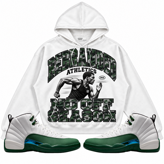 Rebranded Studios apparel — front styled with matching sneakers