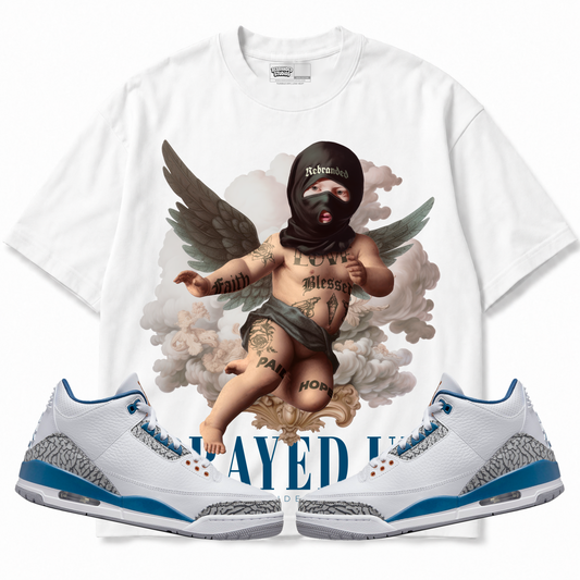 Rebranded Studios apparel — front styled with matching sneakers