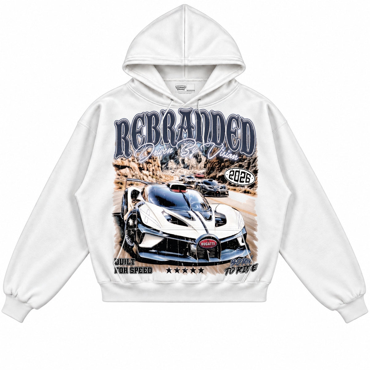 Rebranded Studios apparel — front without sneakers