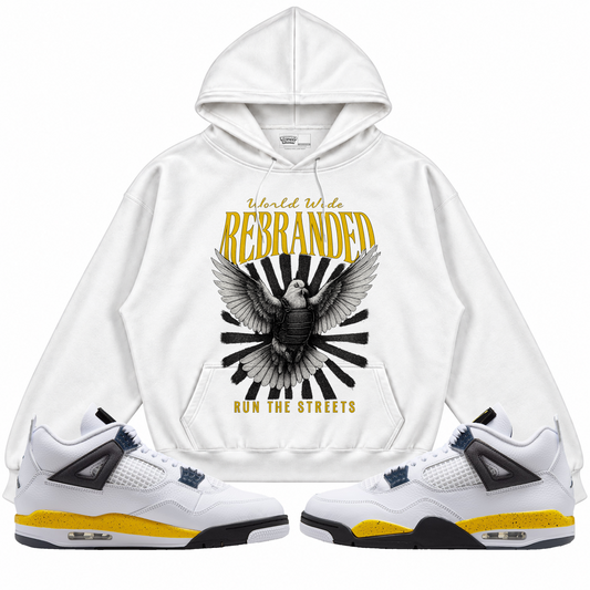 Rebranded Studios apparel — front styled with matching sneakers