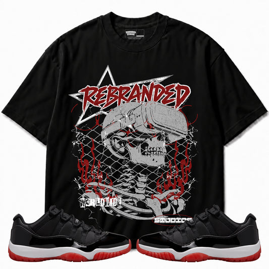 Rebranded Studios apparel — front styled with matching sneakers