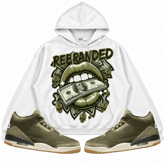 Rebranded Studios apparel — front styled with matching sneakers