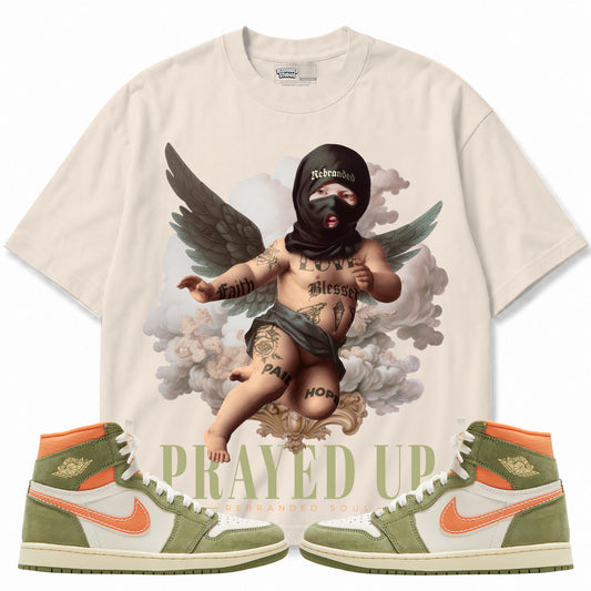 Rebranded Studios apparel — front styled with matching sneakers