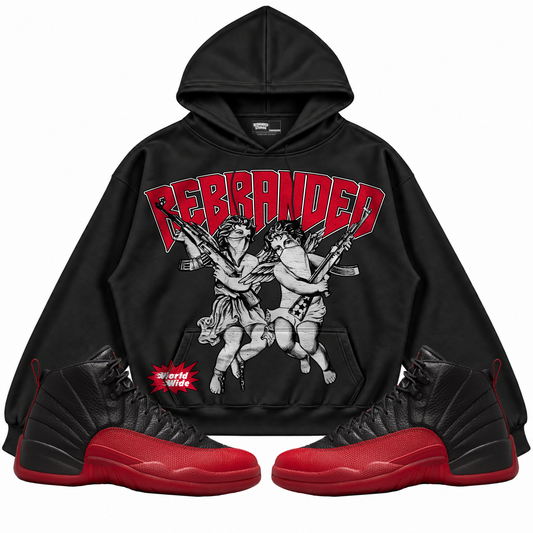 Rebranded Studios apparel — front styled with matching sneakers